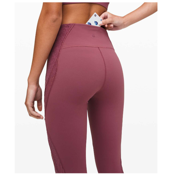 Lululemon Women's Wunder Under High-Rise Tight Flocked 28" Plumful Size 10 NWT - Picture 4 of 10